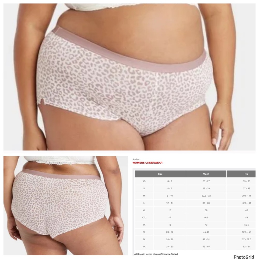 🌟🌟🌟Auden 1X plus size animal print cotton boyshort panty NWT